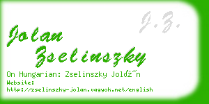 jolan zselinszky business card